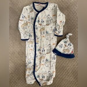 Magnetic me, 0-3 month gown with hat